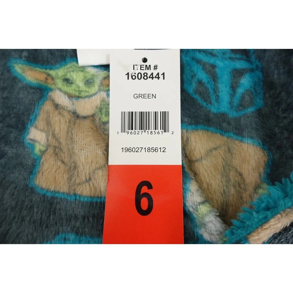 Star Wars Youth Size 6 Blue Baby Yoda Cozy Fleece Hooded Belted Robe NWT